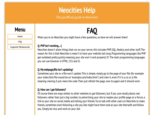 faq screenshot