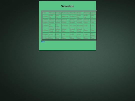 schedule screenshot