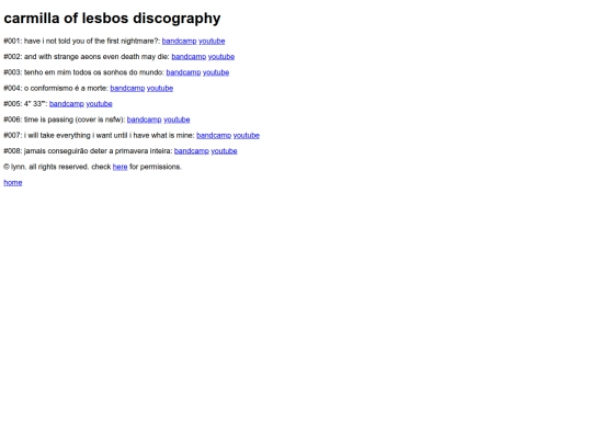 carmillaoflesbosdiscography screenshot