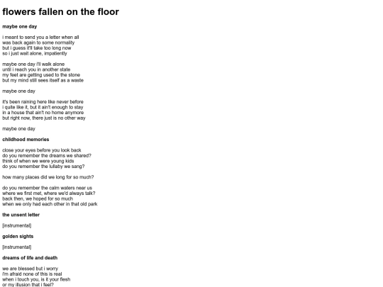 flowersfallenonthefloorlyrics screenshot