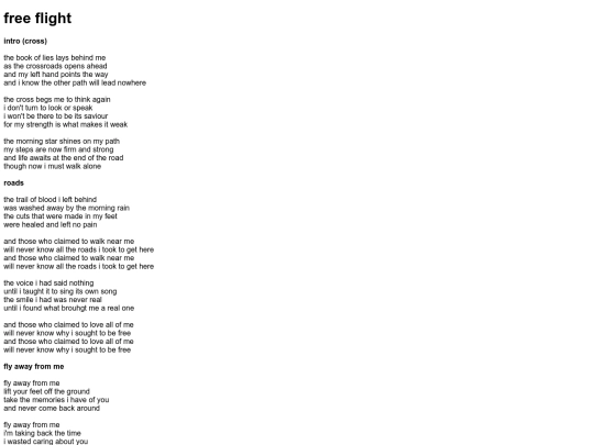 freeflightlyrics screenshot
