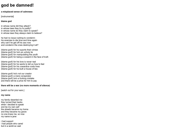 godbedamnedlyrics screenshot