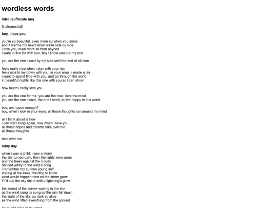 wordlesswordslyrics screenshot