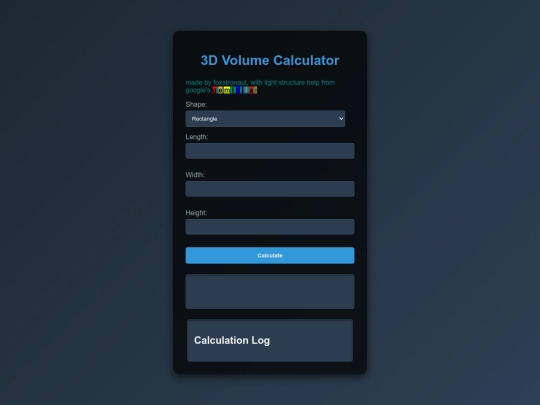 projects/volcalc/volcalc screenshot