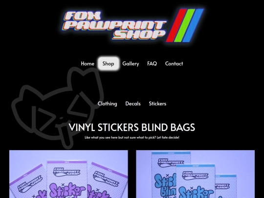 FoxPawPrints/Shop screenshot