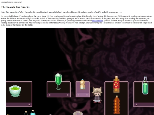 templates/yume-hub/yume-2kki/the-search-for-snacks screenshot