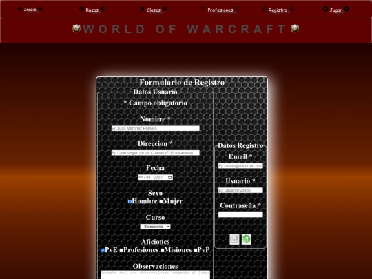 wow/Registro/Registro screenshot
