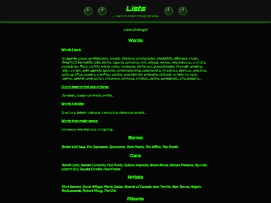lists screenshot
