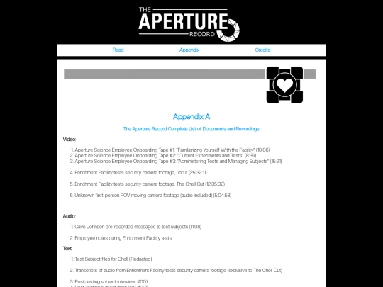 appendix screenshot