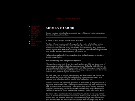 augur and lane/memento-mori screenshot