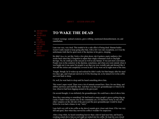 augur and lane/to-wake-the-dead screenshot
