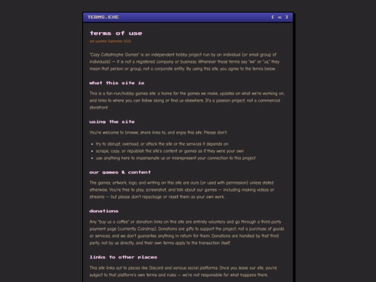 terms screenshot