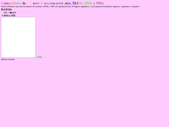 IBAN-DNI/comprobadorDNI screenshot