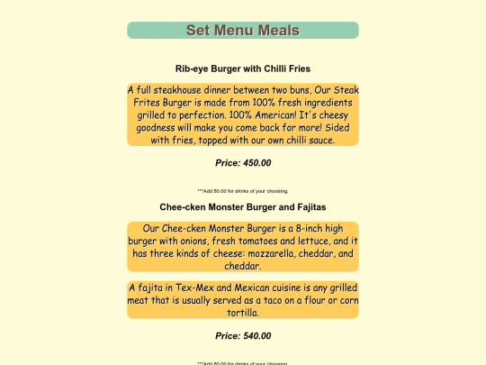 setmeals screenshot