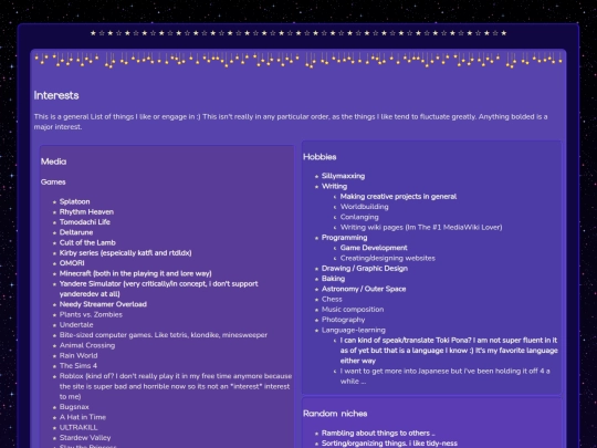 interests screenshot