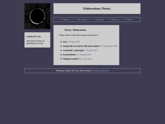 elaborations/poetry screenshot