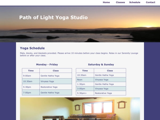 schedule screenshot