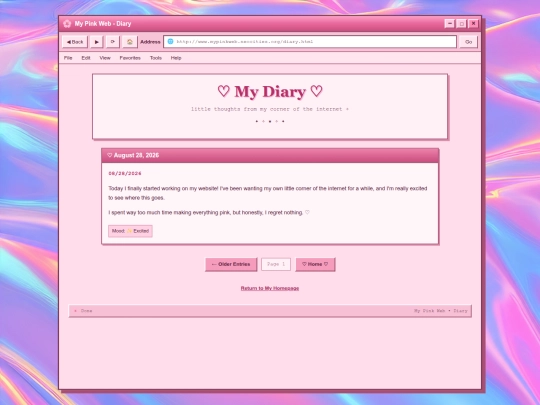 diary screenshot