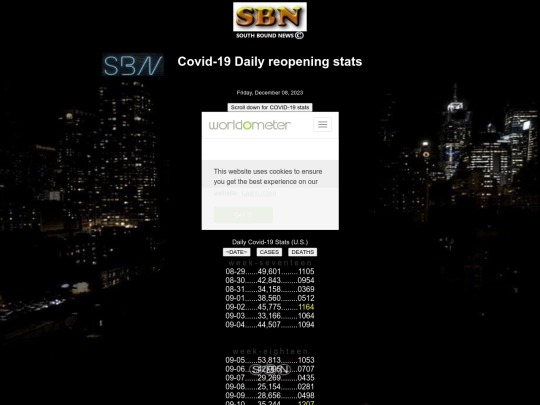 recentCovidstats screenshot