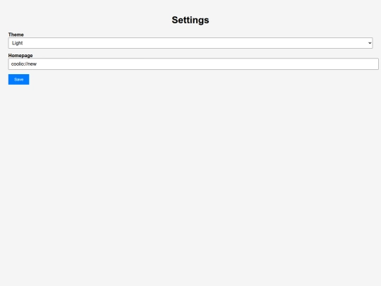 settings screenshot