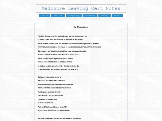 irish/aiste/an-timpeallacht screenshot