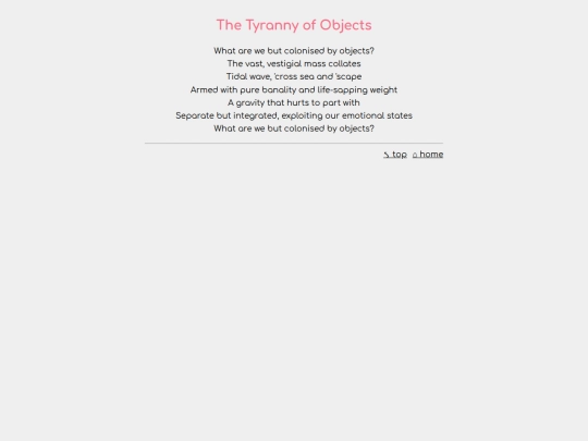 poems/the_tyranny_of_objects screenshot