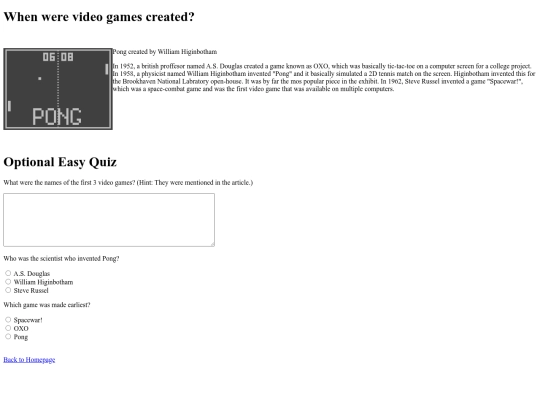 Final Project/The History of Video Games screenshot