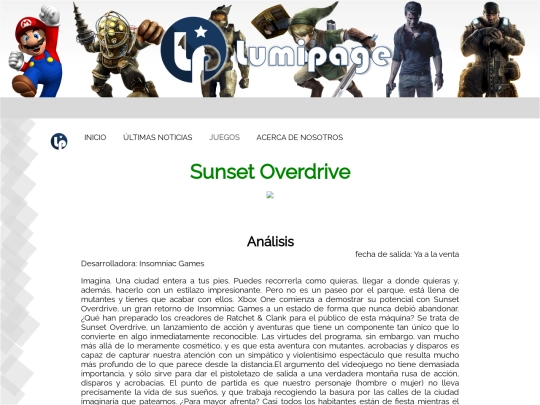 paginasunset screenshot