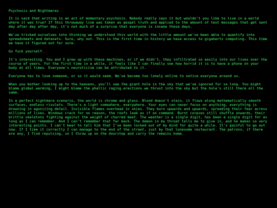 writings/nightmares screenshot