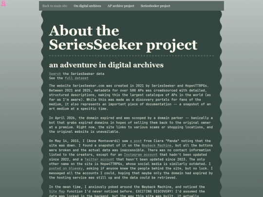 AParchive/seriesseekerabout screenshot