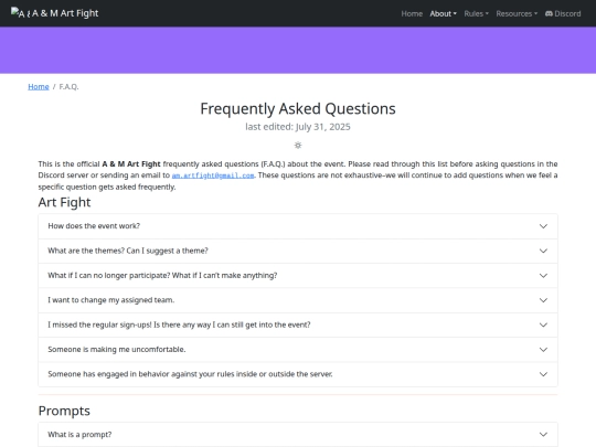 about/faq screenshot