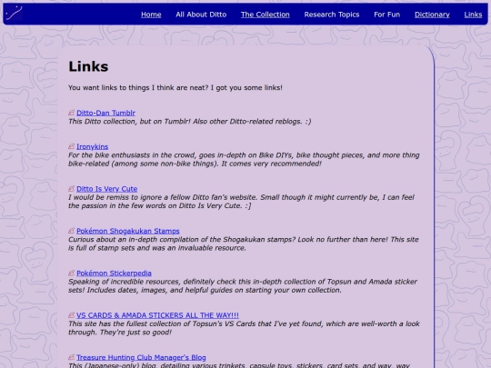 links screenshot