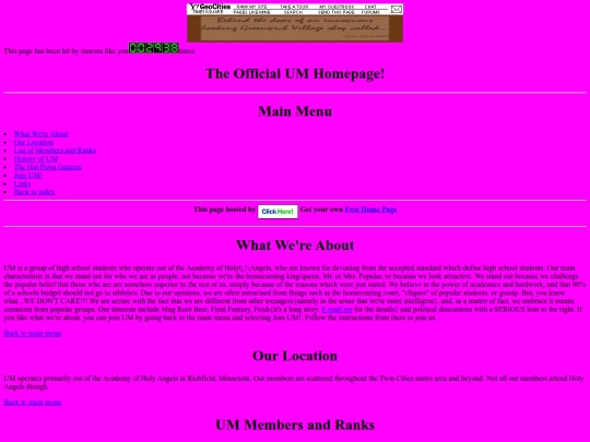 ring/pizzaofhut/umwebsite screenshot