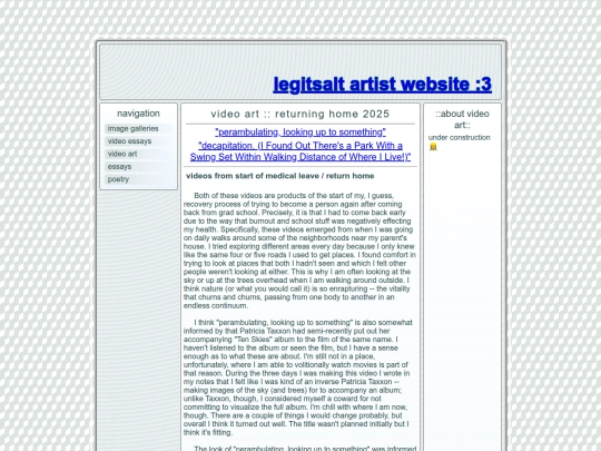 VIDEO-art/returnHOME screenshot