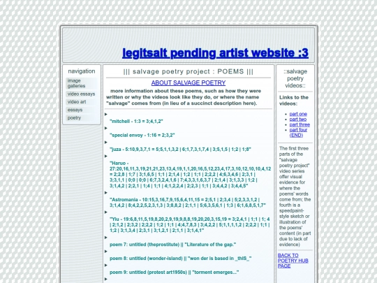 poems/salvagepoems screenshot
