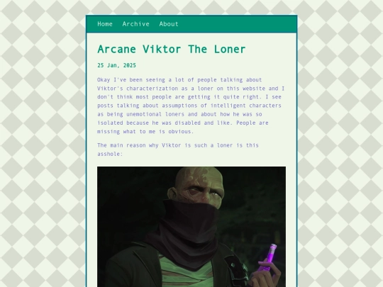 essaysandanalysis/posts/2025-01-25-Arcane-Viktor-The-Loner screenshot