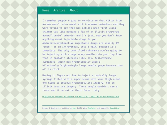 essaysandanalysis/posts/2025-04-30-Arcane-Viktors-Transmasc-Metaphors screenshot