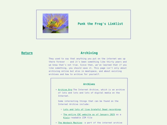 on/archiving screenshot
