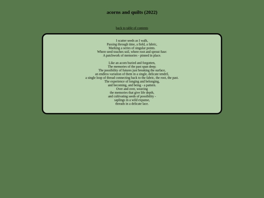 poetry/acornsandquilts screenshot