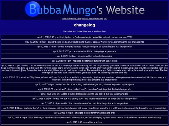 changelog screenshot