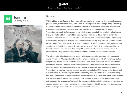 reviews/bummer screenshot