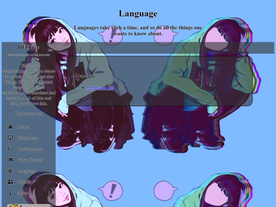 content/language screenshot