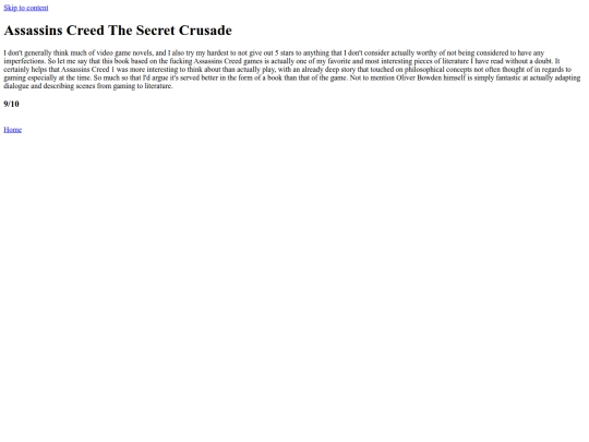 review blog/books/AssassinsCreedTheSecretCrusade screenshot