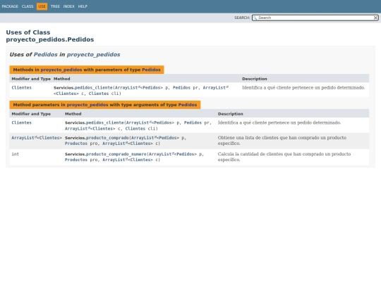 EJ_PEDIDOS/dist/javadoc/proyecto_pedidos/class-use/Pedidos screenshot