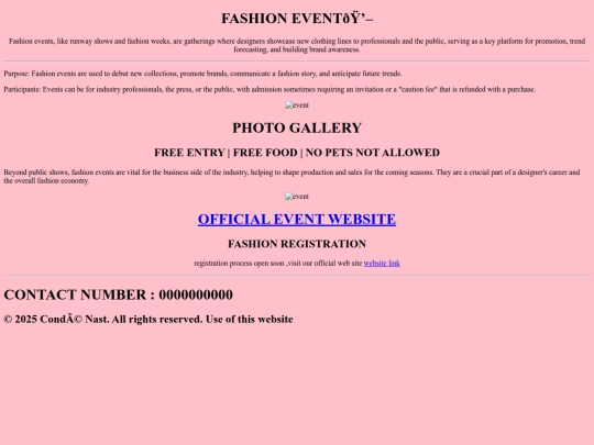 Fashion event  screenshot