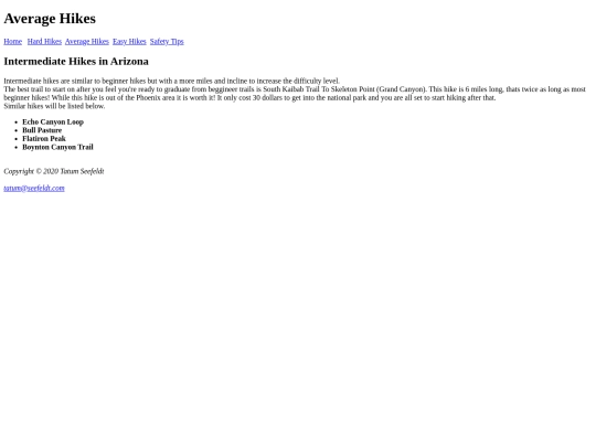 averagehikes screenshot