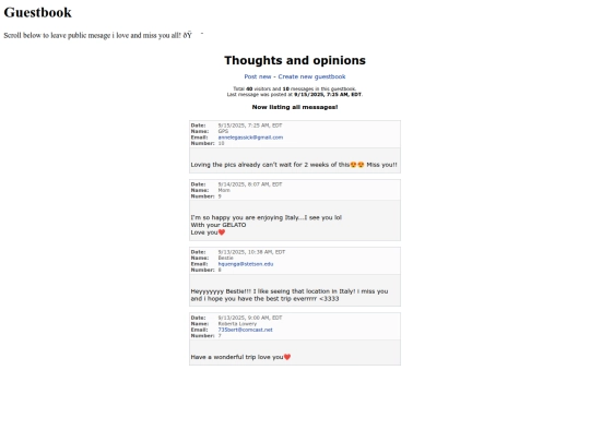 guestbook screenshot