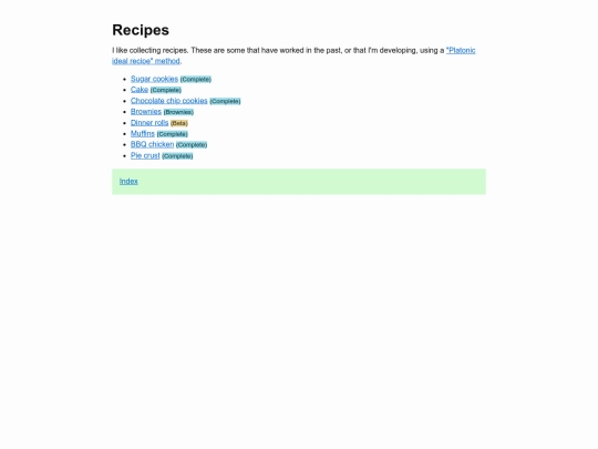 recipes screenshot