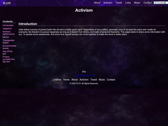 Activism screenshot