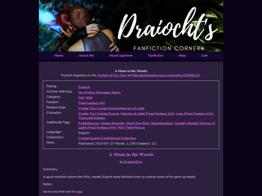 Fanfiction/A_Moan_in_the_Woods screenshot